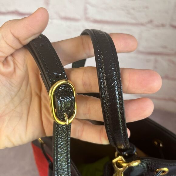 Gucci Suede Ophidia Bucket Drawstring Crossbody Top Handle Bag Red - Picture 6 of 12